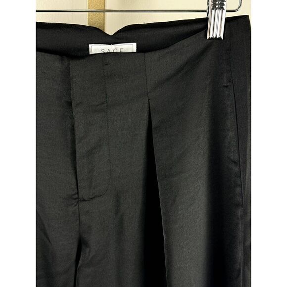 NWT Sage the Label "The Roxbury" Wide-Leg, High-Waisted Dress Pants Sz S / black - Picture 3 of 8